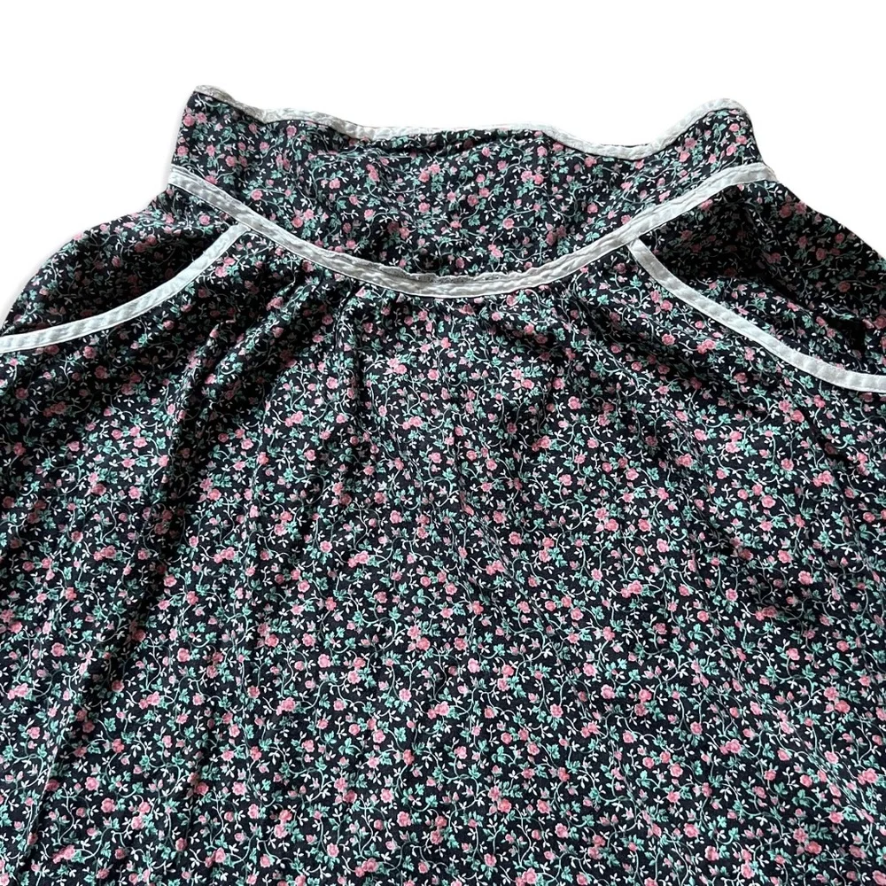 Gunne Sax skirt, vintage 70s prairie - blue calico with white trim- vtg size 11 - Picture 3 of 6